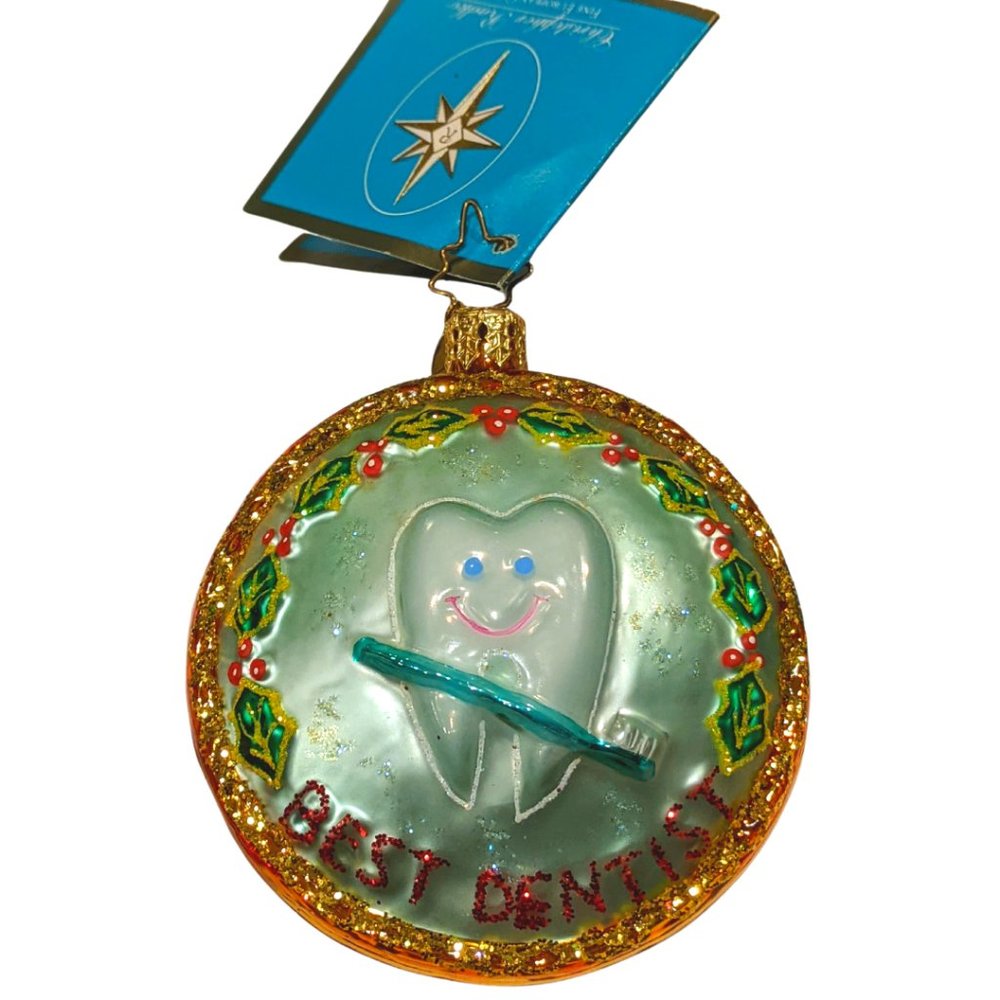 2006 Christopher Radko "Best Dentist" Fine Glass Ornament Retired